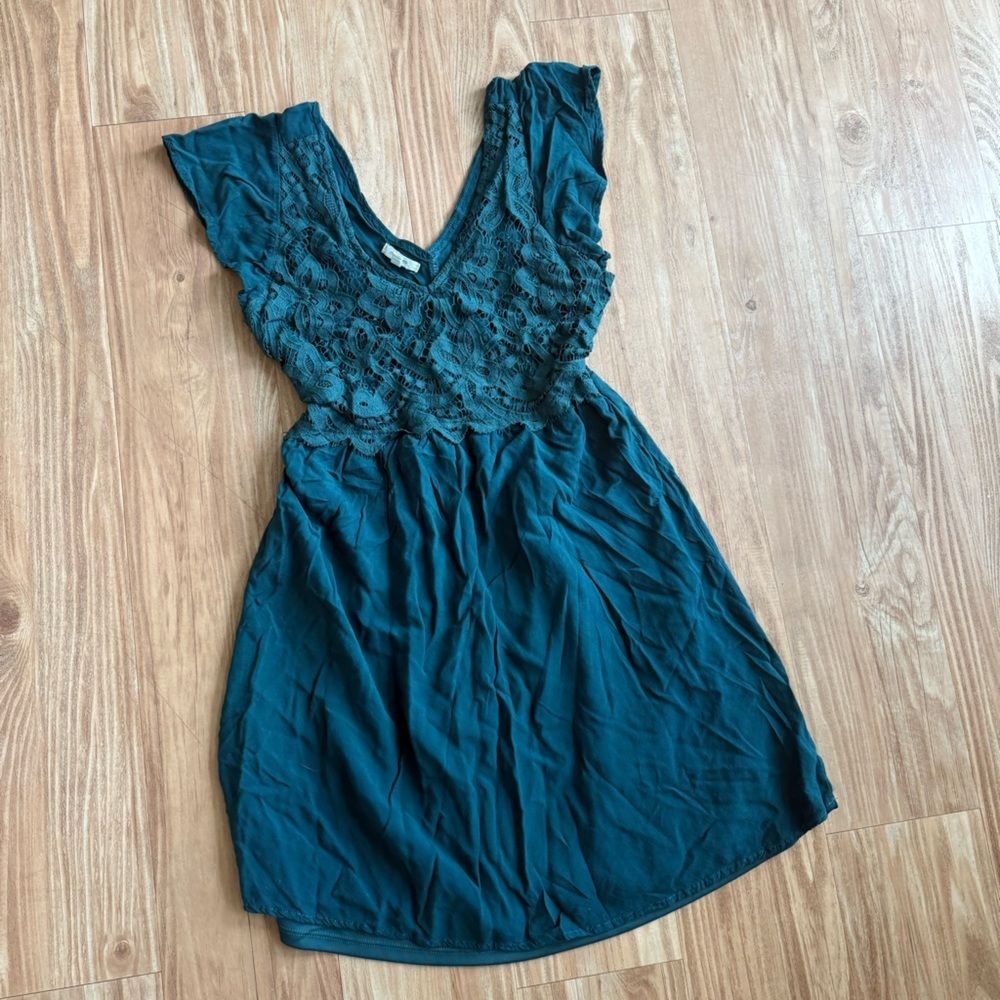 Maurices Teal Lace Skater Dress - Picture 2 of 8